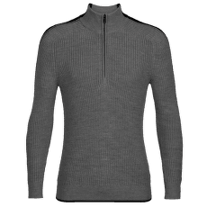 Pulover (3/4 Zapínání) Icebreaker Lodge LS Half Zip Sweater Men Gritstone HTHR/Black