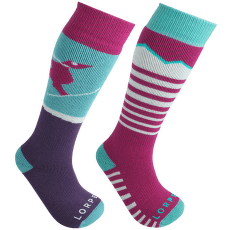Podkolenky Lorpen T1 MERINO KIDS SKI 2PACK ECO 2336 BERRY