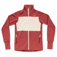 Mikina Devold Egga Grid Merino Jacket Women 753B  MARSALA/RAW WHITE