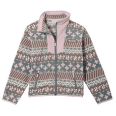 Bunda Columbia Sequoia Grove Printed Full Zip Fleece Girls Iron Wizard Island, Mineral Pink 254