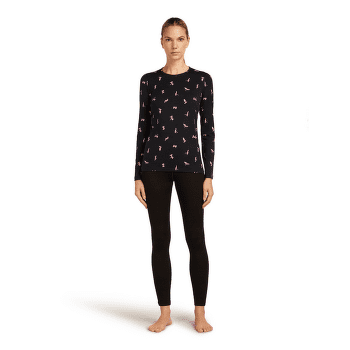 Triko dlouhý rukáv Icebreaker Merino 200 Oasis LS Crewe Ski Day Women TOPAZ/HYDRO/AOP
