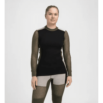Triko dlouhý rukáv Aclima WoolNet Hiking Crew Neck Women Fudge / Dill / Olive Night