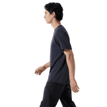 Triko krátký rukáv Arcteryx Kragg SL Cotton Blurred Bird SS Men Black/Dynasty