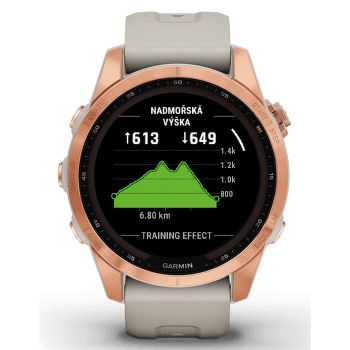 Hodinky Garmin Fenix 7S Solar, Rose gold/Light Sand Band