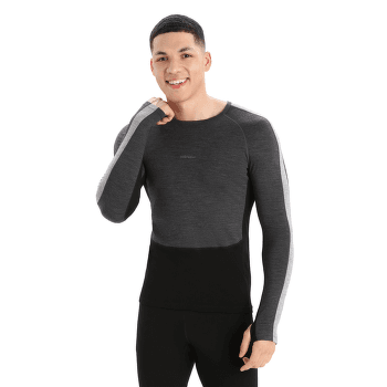 Triko dlouhý rukáv Icebreaker 200 ZoneKnit LS Crewe Men JET HTHR/BLACK/METRO HTHR/CB