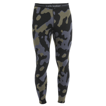 Legíny Icebreaker Merino 260 Vertex Leggings Natural Camo Men BLACK/LODEN/GRAPHITE/J