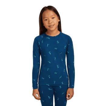 Triko dlouhý rukáv Icebreaker Merino 200 Oasis LS Crewe Snow Day Kids ATLANTIS/TOPAZ/AOP