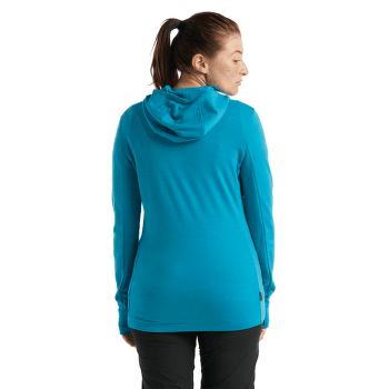 Mikina Icebreaker Quantum III LS Zip Hood Women FLUX GREEN/ETHER/CB