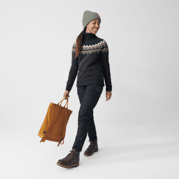 Svetr Fjällräven Övik Knit Roller Neck Women Chalk White-Patina Green