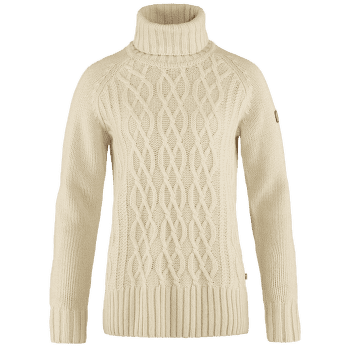 Svetr Fjällräven Övik Cable Knit Roller Neck Women Chalk White
