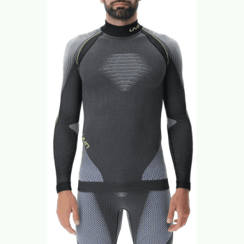 Triko dlouhý rukáv UYN Evolutyon UW Shirt Turtle Neck Men Anthracite melange/Blue/Yellow Shiny