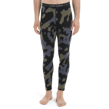 Legíny Icebreaker Merino 260 Vertex Leggings Natural Camo Men BLACK/LODEN/GRAPHITE/J