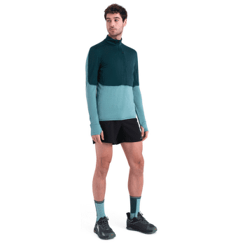 Mikina Icebreaker Merino 200 Realfleece™ Descender LS Half Zip Men BLACK/GRAPHITE/CB