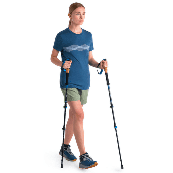 Triko krátký rukáv Icebreaker Merino 150 Tech Lite III SS Tee Mountain Lines Women DAWN