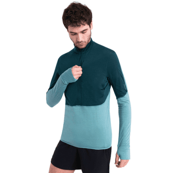 Mikina Icebreaker Merino 200 Realfleece™ Descender LS Half Zip Men BLACK/GRAPHITE/CB