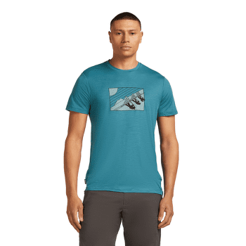 Triko krátký rukáv Icebreaker Merino 150 Tech Lite SS Tee In The Wild Men TOPAZ