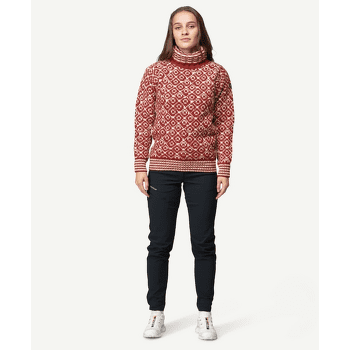 Svetr Devold Svalbard Sweater High Neck Men 207A HINDBERRY/OFFWHITE