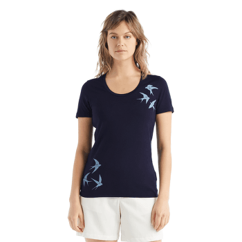 Triko krátký rukáv Icebreaker Tech Lite II SS Scoop Tee Swarming Shapes PURPLE GAZE