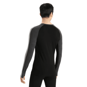 Triko dlouhý rukáv Icebreaker 200 ZoneKnit LS Crewe Men JET HTHR/BLACK/METRO HTHR/CB