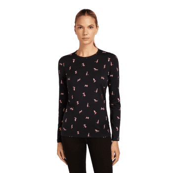 Triko dlouhý rukáv Icebreaker Merino 200 Oasis LS Crewe Ski Day Women TOPAZ/HYDRO/AOP