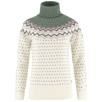 Svetr Fjällräven Övik Knit Roller Neck Women Chalk White-Patina Green