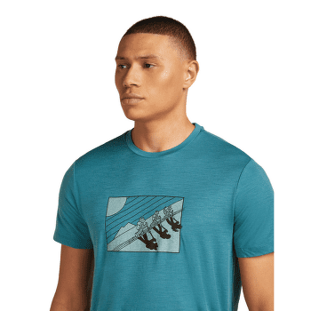 Triko krátký rukáv Icebreaker Merino 150 Tech Lite SS Tee In The Wild Men TOPAZ