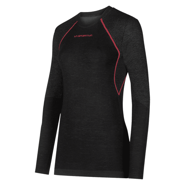 Triko dlouhý rukáv La Sportiva WOOL40 AERO LONGSLEEVE Women Black/Hibiscus