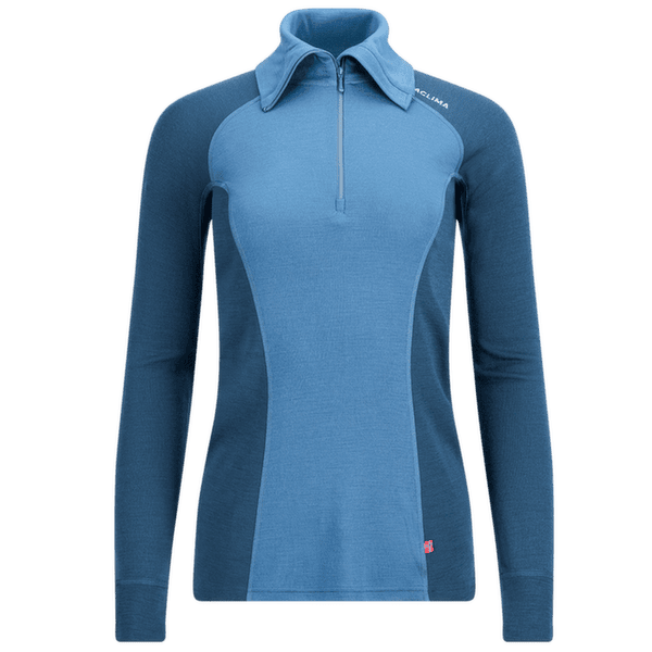 Triko dlouhý rukáv Aclima WarmWool Polo Women Blue Fusion/Midnight Navy