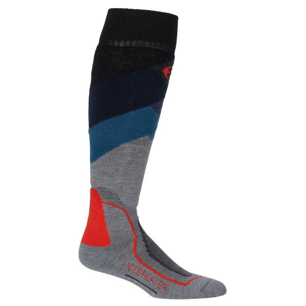 Podkolenky Icebreaker Ski + Medium OTC Glades Men Twister HTHR/Fathom HTHR/CHILI RED