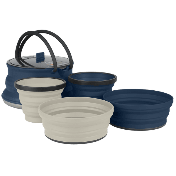 Hrnec Sea to Summit X-Set 12: X-Kettle 2.2, 2 X-Bowls, 2 X-Mugs Navy/Sand