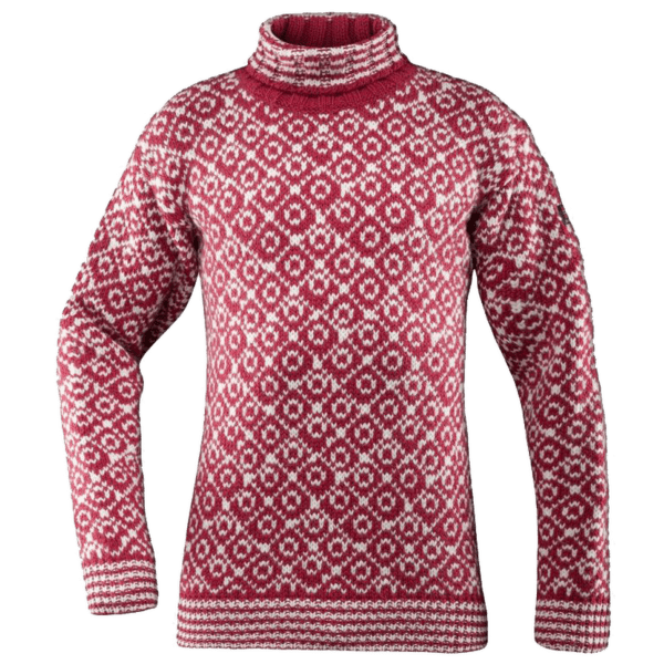 Svetr Devold Svalbard Sweater High Neck Men 207A HINDBERRY/OFFWHITE