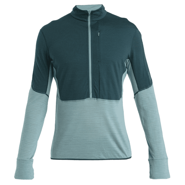 Mikina Icebreaker Merino 200 Realfleece™ Descender LS Half Zip Men FATHOM GRN/CLOUD RAY/CB