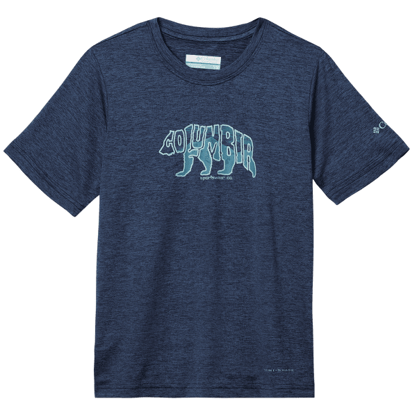 Triko krátký rukáv Columbia Mount Echo SS Graphic Shirt Boys Collegiate Navy, Bearly Stroll 465