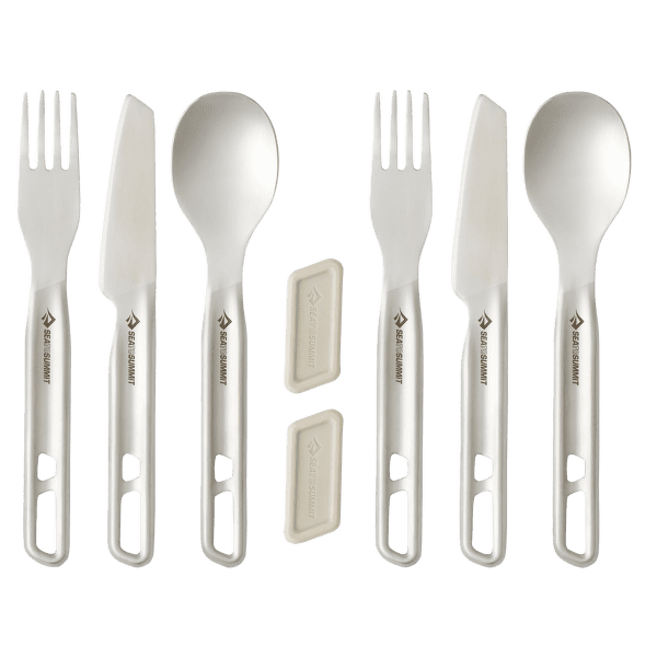 Příbor Sea to Summit Detour Stainless Steel Cutlery Set - [2P] [6 Piece] Stainless Steel Grey