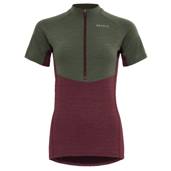 Triko krátký rukáv Devold Standal Merino Tee Zip Neck Women 740A Beetroot