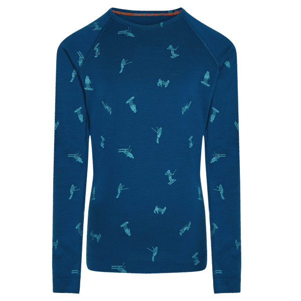 Triko dlouhý rukáv Icebreaker Merino 200 Oasis LS Crewe Snow Day Kids ATLANTIS/TOPAZ/AOP