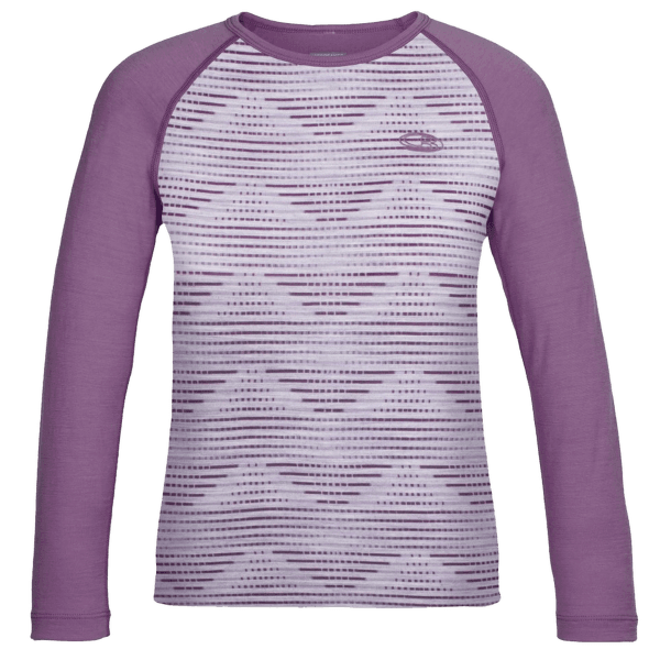 Triko dlouhý rukáv Icebreaker Oasis LS Crewe Diamond Line Kids Silk Hthr/Eggplant