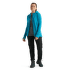 Mikina Icebreaker Quantum III LS Zip Hood Women FLUX GREEN/ETHER/CB
