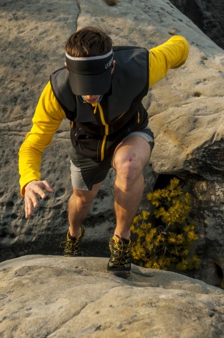 Radek Groh při tréninku v Klokočských skalách,foto: Aleš Steklý